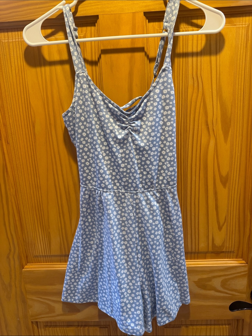 Hollister Light Blue Daisy Print Spaghetti Strap Dress